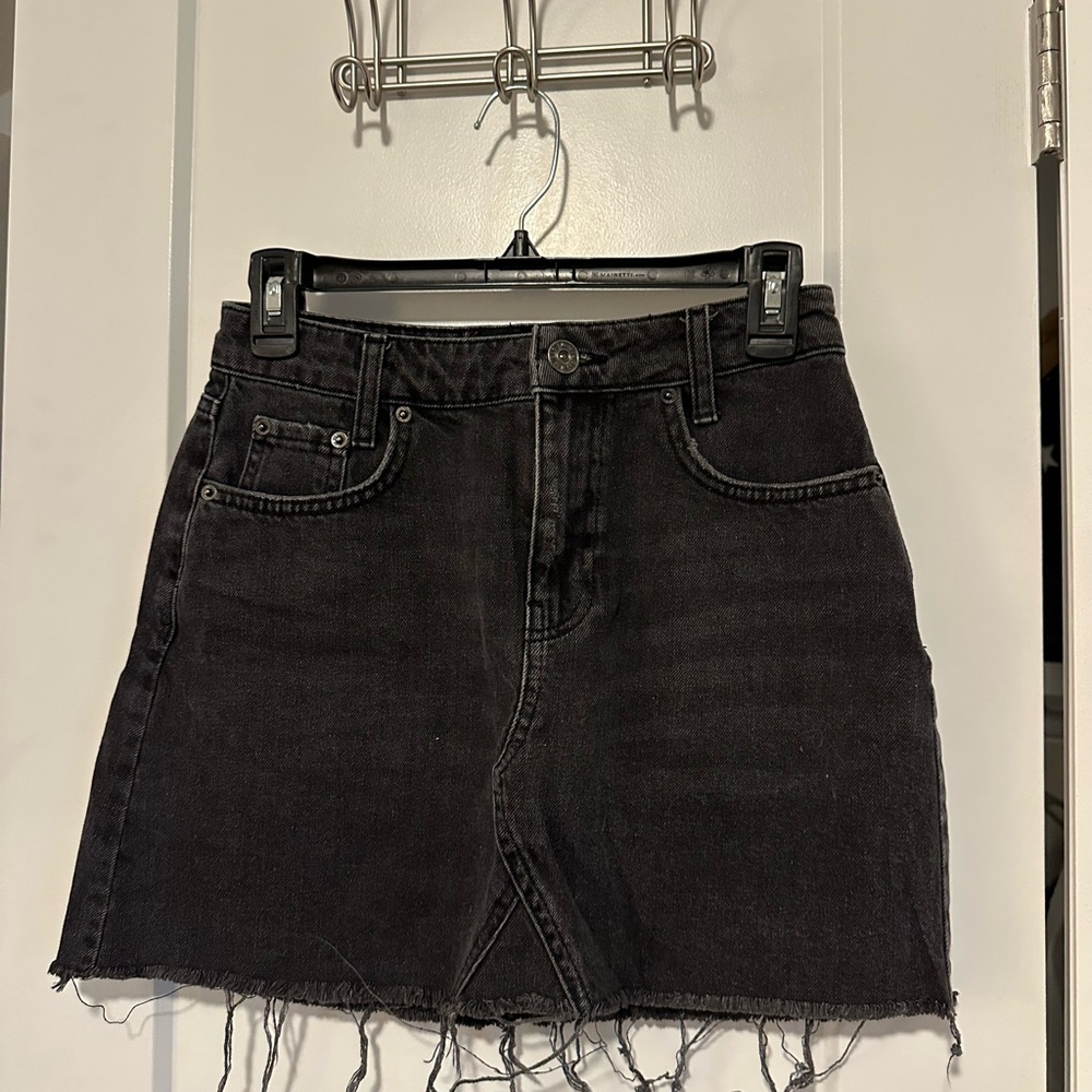 Urban Outfitters Charcoal A-Line Denim Skirt
